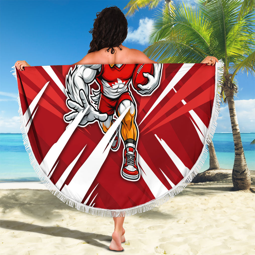 Sydney Swans Australian Football Beach Blanket Muscular Swan Mascot - Bold Team Colors