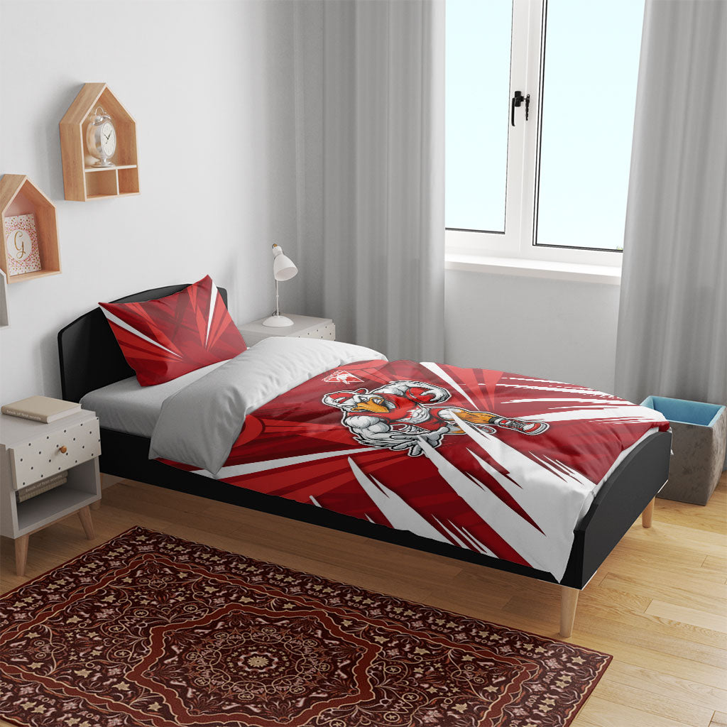 Sydney Swans Australian Football Bedding Set Muscular Swan Mascot - Bold Team Colors