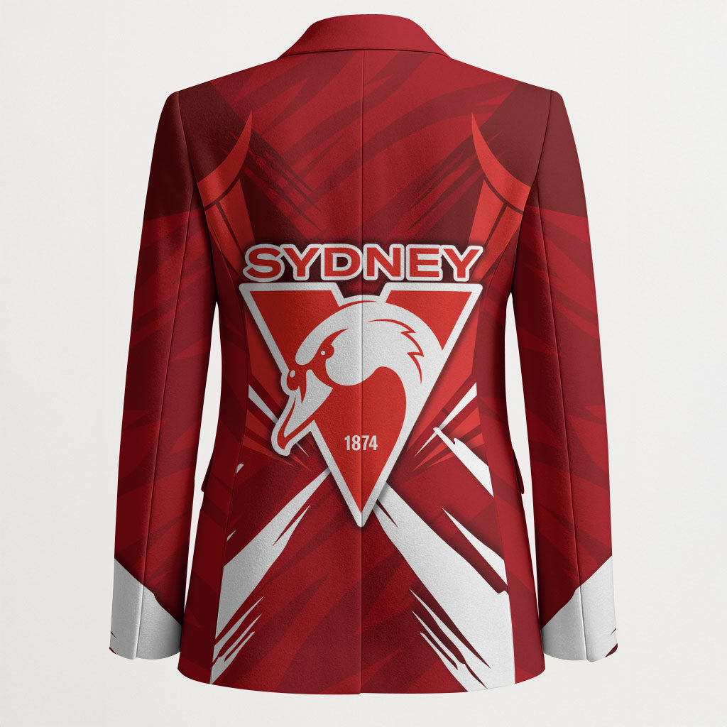 Sydney Swans Australian Football Blazer Muscular Swan Mascot - Bold Team Colors