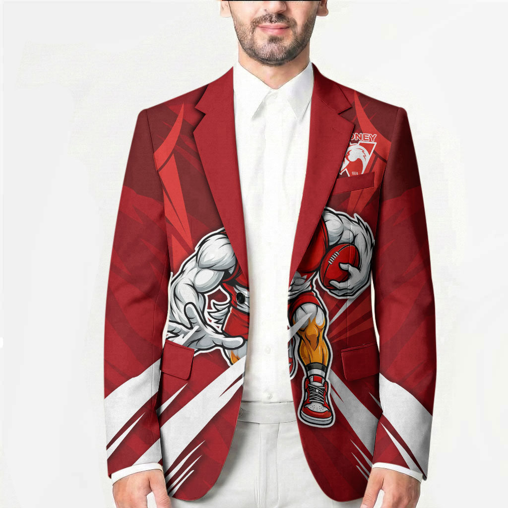 Sydney Swans Australian Football Blazer Muscular Swan Mascot - Bold Team Colors