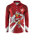 Sydney Swans Australian Football Button Sweatshirt Muscular Swan Mascot - Bold Team Colors