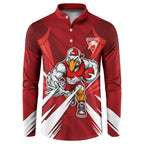 Sydney Swans Australian Football Button Sweatshirt Muscular Swan Mascot - Bold Team Colors