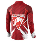 Sydney Swans Australian Football Button Sweatshirt Muscular Swan Mascot - Bold Team Colors