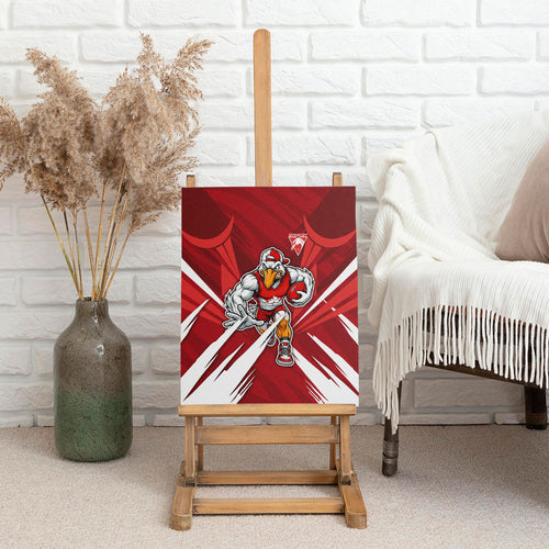 Sydney Swans Australian Football Canvas Wall Art Muscular Swan Mascot - Bold Team Colors