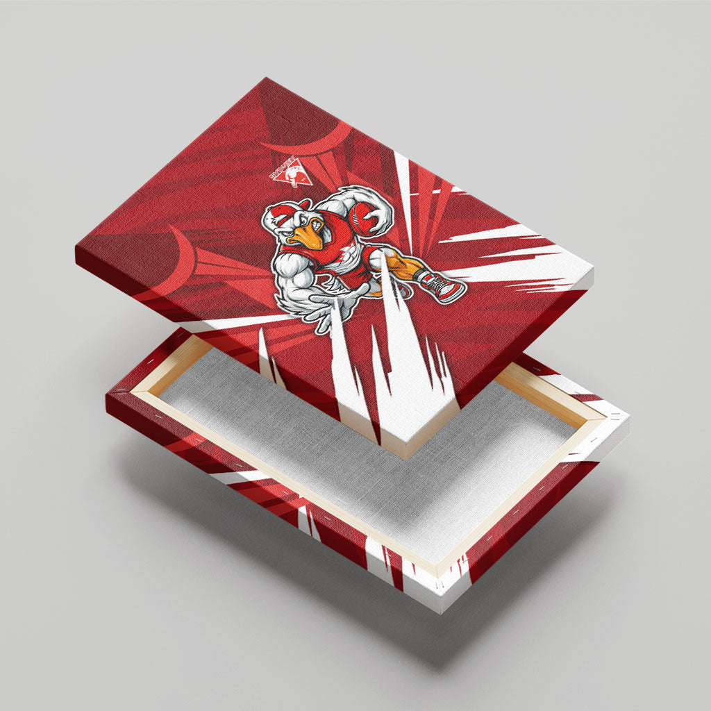 Sydney Swans Australian Football Canvas Wall Art Muscular Swan Mascot - Bold Team Colors