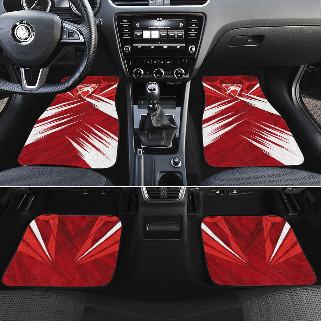 Sydney Swans Australian Football Car Mats Muscular Swan Mascot - Bold Team Colors