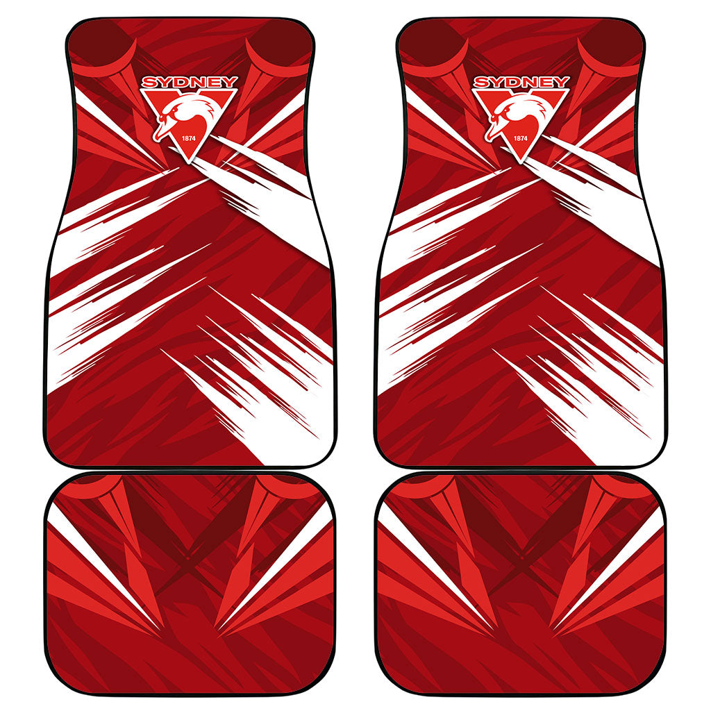 Sydney Swans Australian Football Car Mats Muscular Swan Mascot - Bold Team Colors