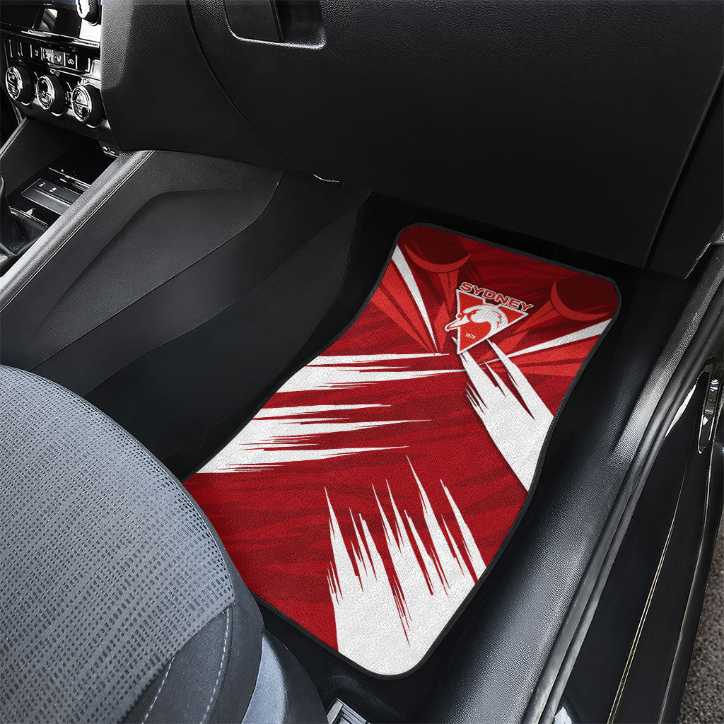 Sydney Swans Australian Football Car Mats Muscular Swan Mascot - Bold Team Colors