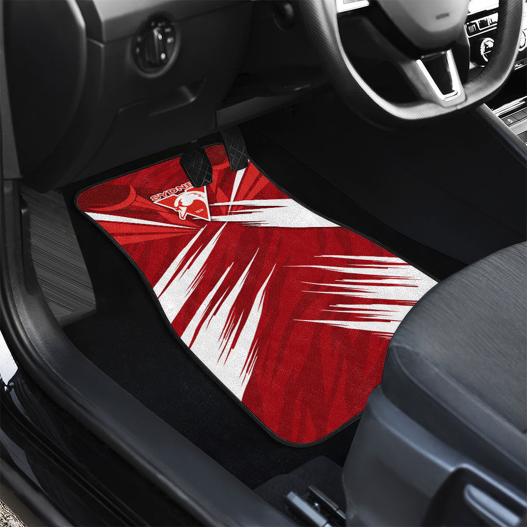 Sydney Swans Australian Football Car Mats Muscular Swan Mascot - Bold Team Colors