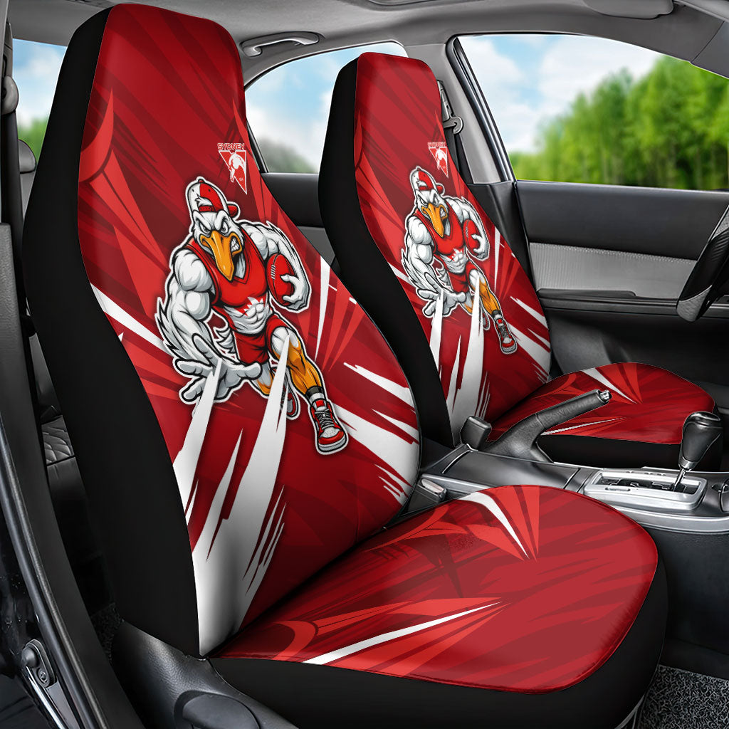 Sydney Swans Australian Football Car Seat Cover Muscular Swan Mascot - Bold Team Colors
