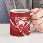 Sydney Swans Australian Football Ceramic Mug Muscular Swan Mascot - Bold Team Colors