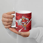 Sydney Swans Australian Football Ceramic Mug Muscular Swan Mascot - Bold Team Colors