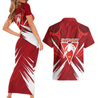 Sydney Swans Australian Football Couples Matching Short Sleeve Bodycon Dress and Hawaiian Shirt Muscular Swan Mascot - Bold Team Colors