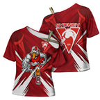 Sydney Swans Australian Football Cross Shoulder Shirt Muscular Swan Mascot - Bold Team Colors