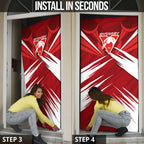 Sydney Swans Australian Football Door Cover Muscular Swan Mascot - Bold Team Colors