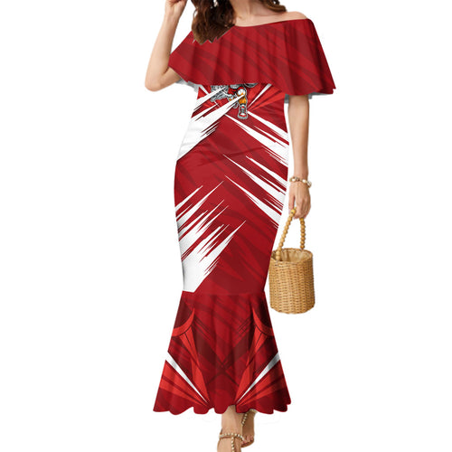 Sydney Swans Australian Football Family Matching Mermaid Dress and Hawaiian Shirt Muscular Swan Mascot - Bold Team Colors