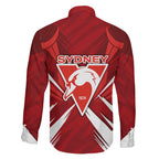 Sydney Swans Australian Football Family Matching Off Shoulder Maxi Dress and Hawaiian Shirt Muscular Swan Mascot - Bold Team Colors