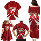 Sydney Swans Australian Football Family Matching Puletasi and Hawaiian Shirt Muscular Swan Mascot - Bold Team Colors