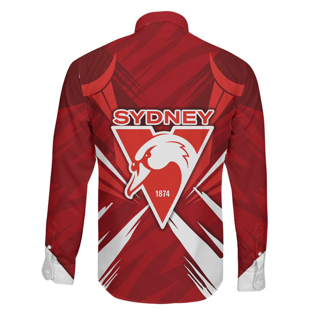 Sydney Swans Australian Football Family Matching Summer Maxi Dress and Hawaiian Shirt Muscular Swan Mascot - Bold Team Colors