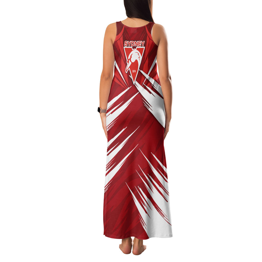 Sydney Swans Australian Football Family Matching Tank Maxi Dress and Hawaiian Shirt Muscular Swan Mascot - Bold Team Colors