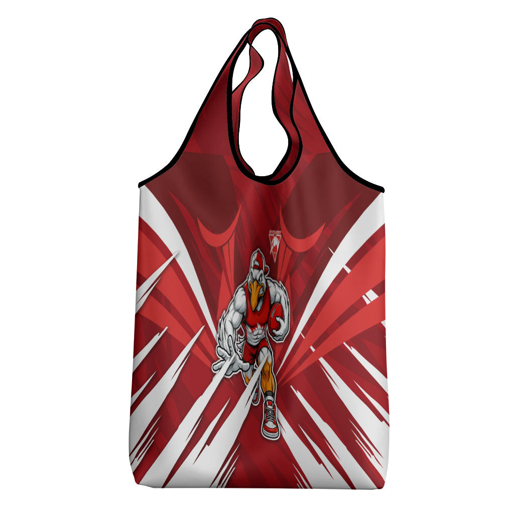 Sydney Swans Australian Football Grocery Bag Muscular Swan Mascot - Bold Team Colors