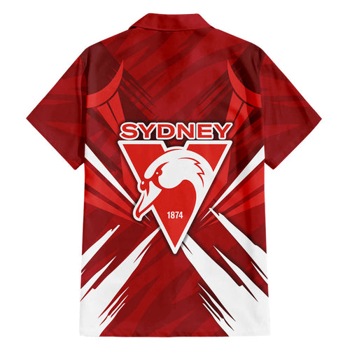 Sydney Swans Australian Football Hawaiian Shirt Muscular Swan Mascot - Bold Team Colors