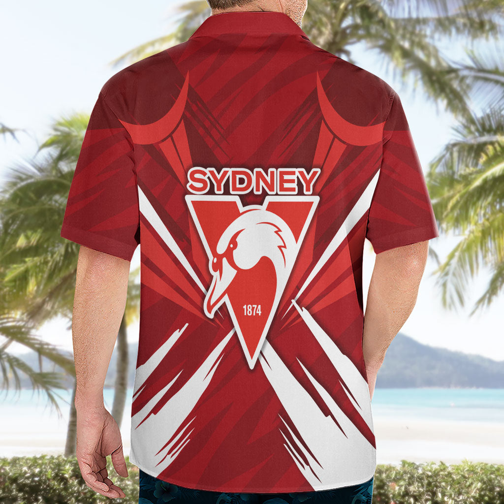 Sydney Swans Australian Football Hawaiian Shirt Muscular Swan Mascot - Bold Team Colors