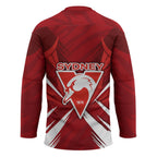 Sydney Swans Australian Football Hockey Jersey Muscular Swan Mascot - Bold Team Colors