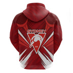 Sydney Swans Australian Football Hoodie Muscular Swan Mascot - Bold Team Colors
