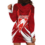 Sydney Swans Australian Football Hoodie Dress Muscular Swan Mascot - Bold Team Colors