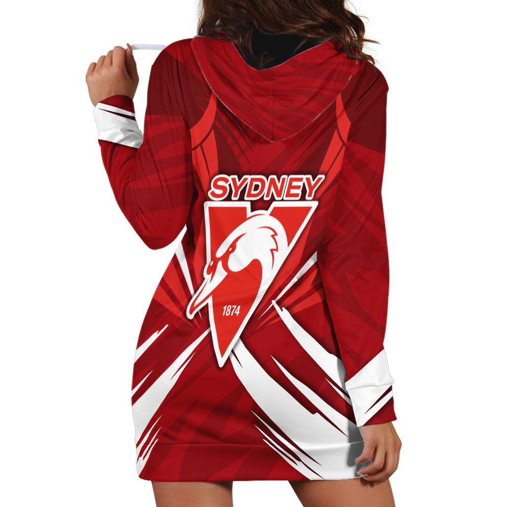 Sydney Swans Australian Football Hoodie Dress Muscular Swan Mascot - Bold Team Colors