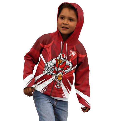 Sydney Swans Australian Football Kid Hoodie Muscular Swan Mascot - Bold Team Colors