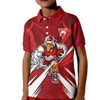 Sydney Swans Australian Football Kid Polo Shirt Muscular Swan Mascot - Bold Team Colors