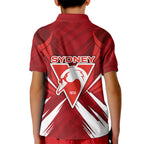Sydney Swans Australian Football Kid Polo Shirt Muscular Swan Mascot - Bold Team Colors