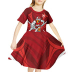 Sydney Swans Australian Football Kid Short Sleeve Dress Muscular Swan Mascot - Bold Team Colors