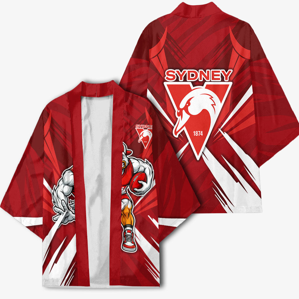 Sydney Swans Australian Football Kimono Muscular Swan Mascot - Bold Team Colors
