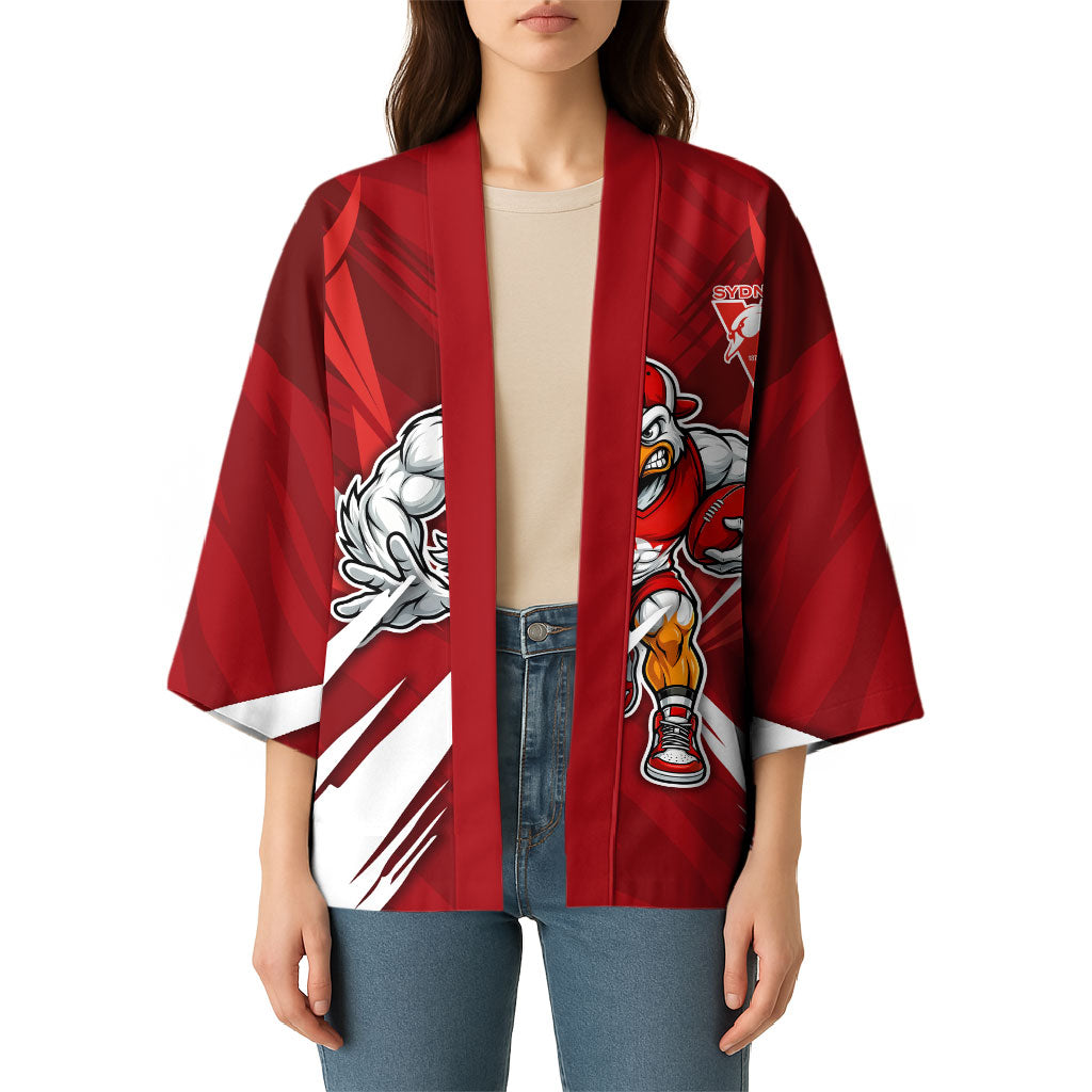Sydney Swans Australian Football Kimono Muscular Swan Mascot - Bold Team Colors