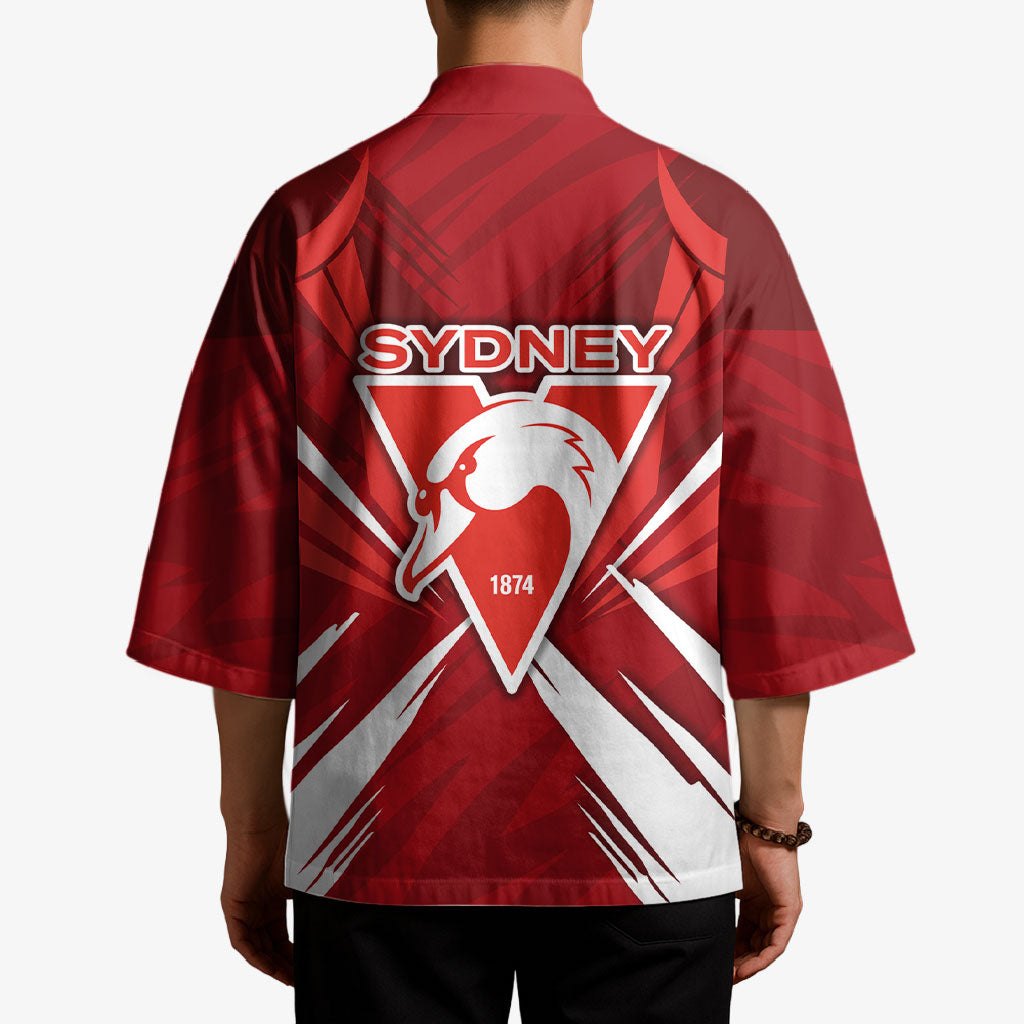 Sydney Swans Australian Football Kimono Muscular Swan Mascot - Bold Team Colors