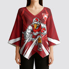 Sydney Swans Australian Football Kimono Sleeve Blouse Muscular Swan Mascot - Bold Team Colors