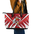 Sydney Swans Australian Football Leather Tote Bag Muscular Swan Mascot - Bold Team Colors