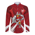 Sydney Swans Australian Football Long Sleeve Button Shirt Muscular Swan Mascot - Bold Team Colors
