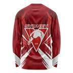 Sydney Swans Australian Football Long Sleeve Shirt Muscular Swan Mascot - Bold Team Colors