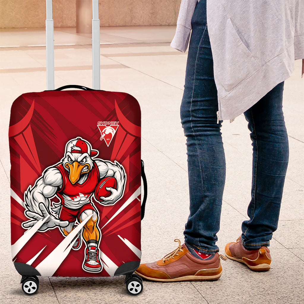 Sydney Swans Australian Football Luggage Cover Muscular Swan Mascot - Bold Team Colors