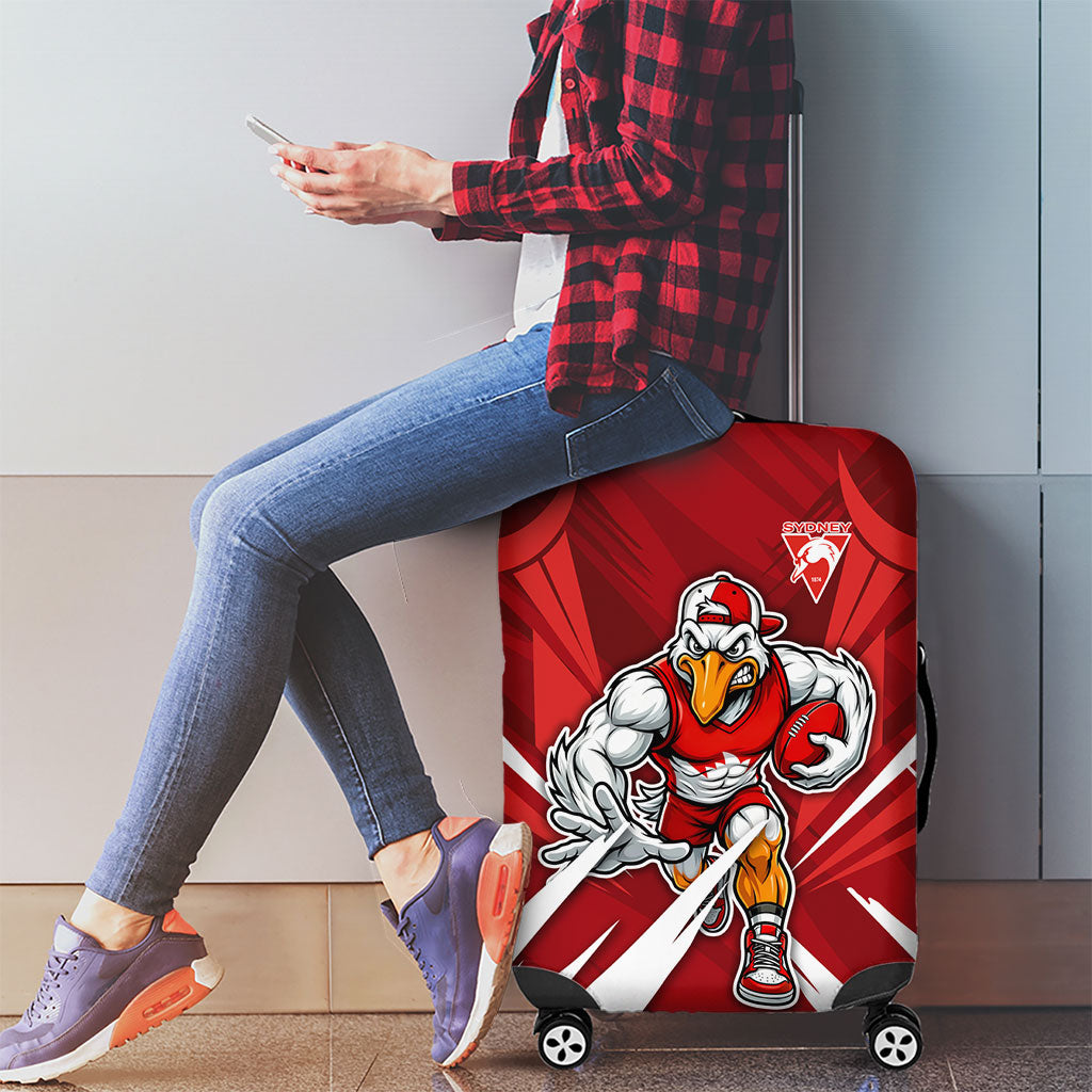 Sydney Swans Australian Football Luggage Cover Muscular Swan Mascot - Bold Team Colors