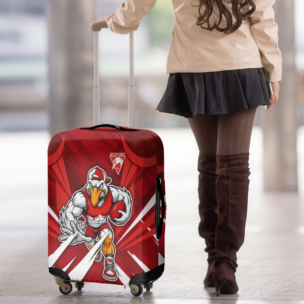 Sydney Swans Australian Football Luggage Cover Muscular Swan Mascot - Bold Team Colors