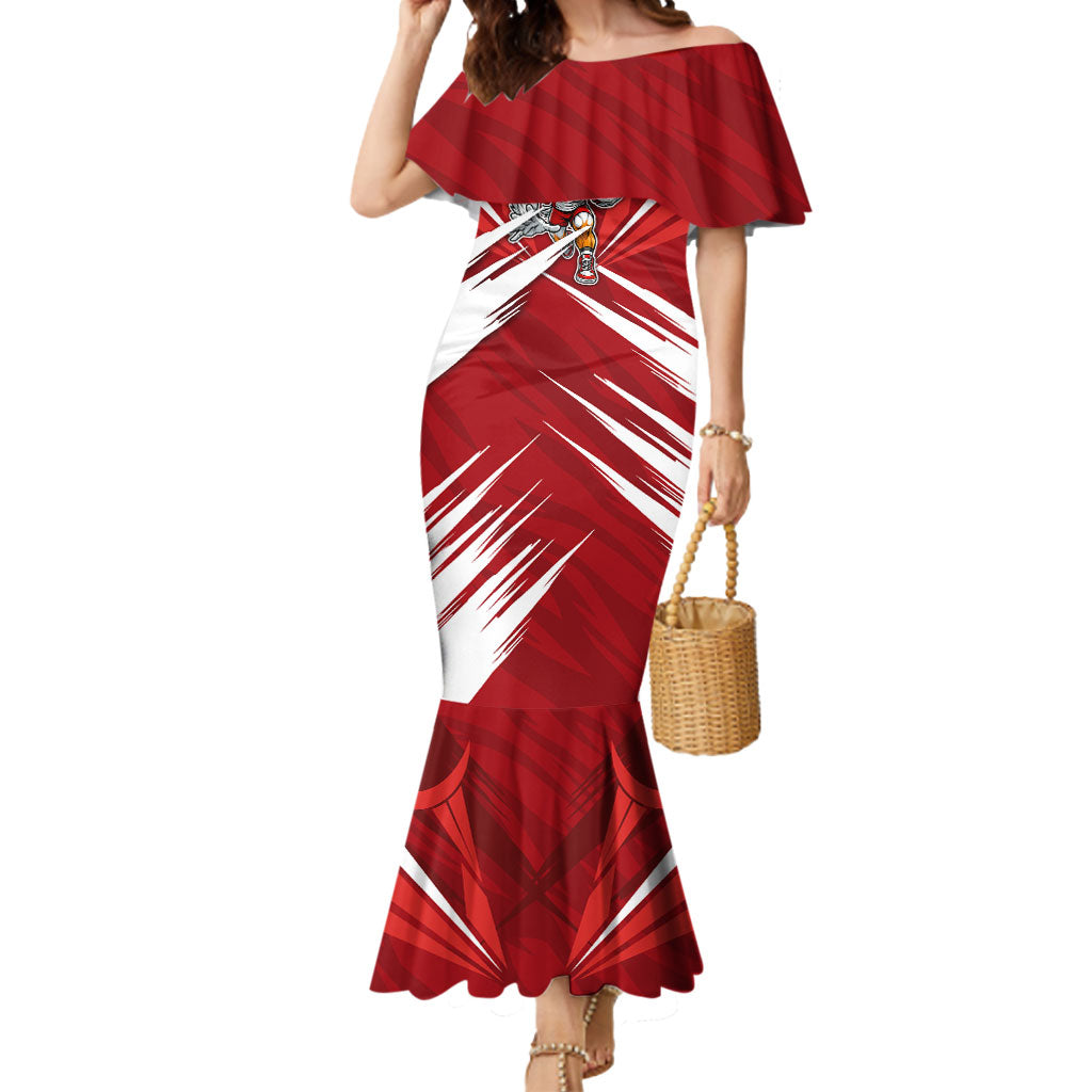 Sydney Swans Australian Football Mermaid Dress Muscular Swan Mascot - Bold Team Colors
