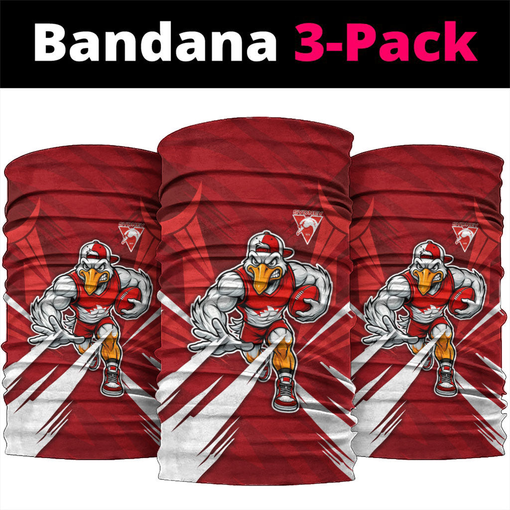 Sydney Swans Australian Football Neck Gaiter Muscular Swan Mascot - Bold Team Colors