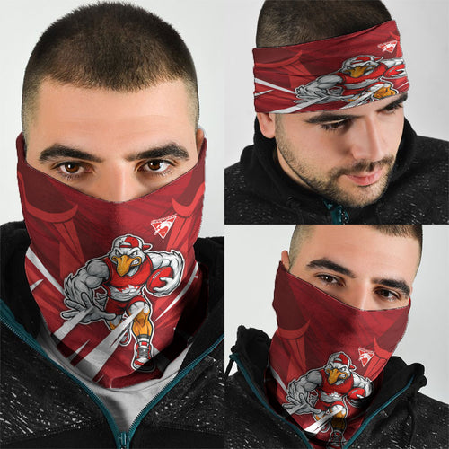 Sydney Swans Australian Football Neck Gaiter Muscular Swan Mascot - Bold Team Colors