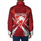 Sydney Swans Australian Football Padded Jacket Muscular Swan Mascot - Bold Team Colors