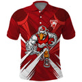 Sydney Swans Australian Football Polo Shirt Muscular Swan Mascot - Bold Team Colors